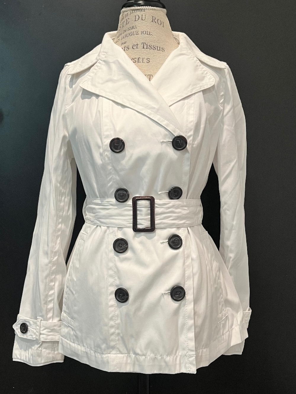 St. John's Bay-Women's-Crisp White-Silky Peacoat-Size M
